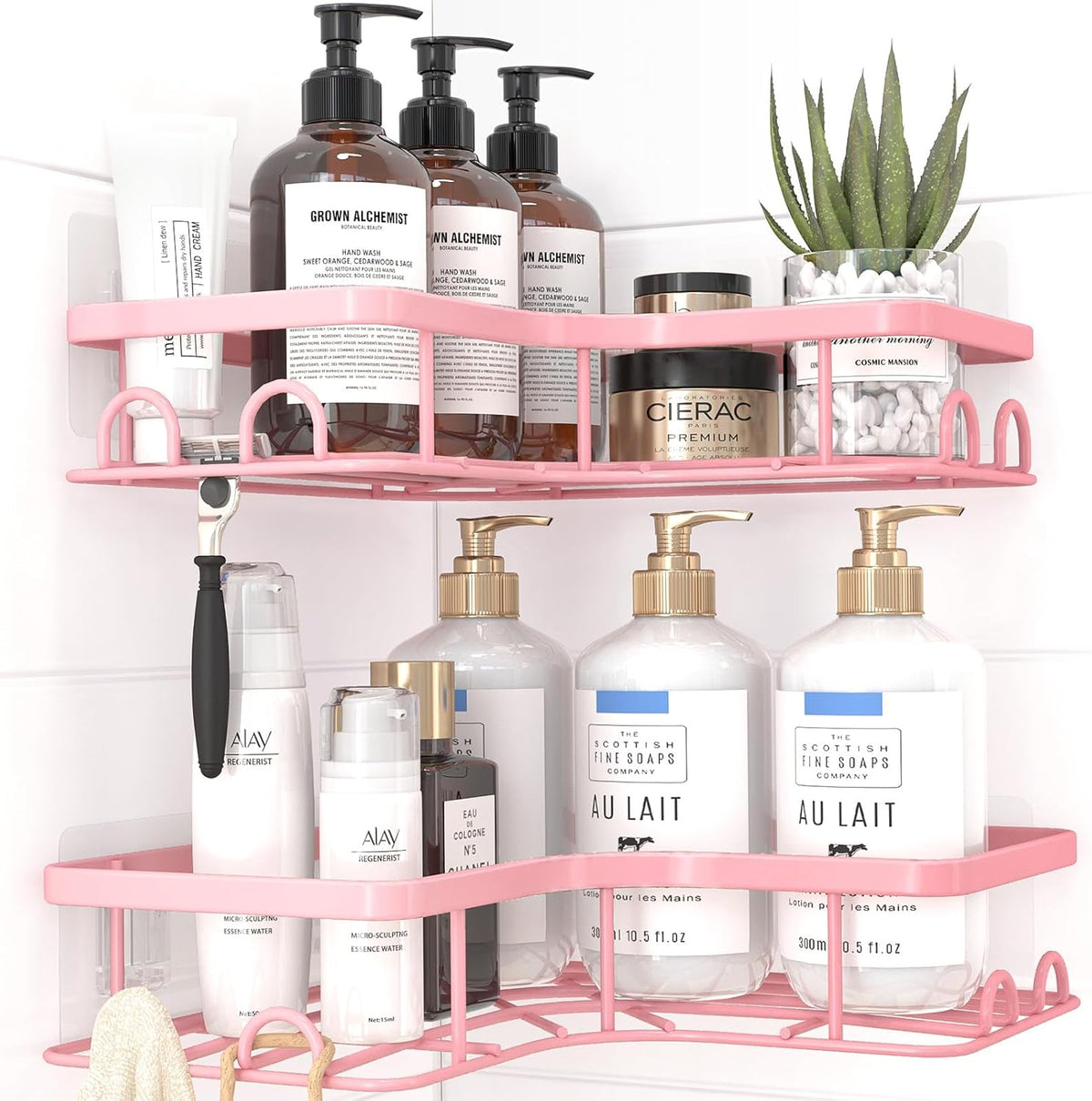 Sakugi Black Corner Shower Caddy Adhesive No Drilling Bathroom Shelves