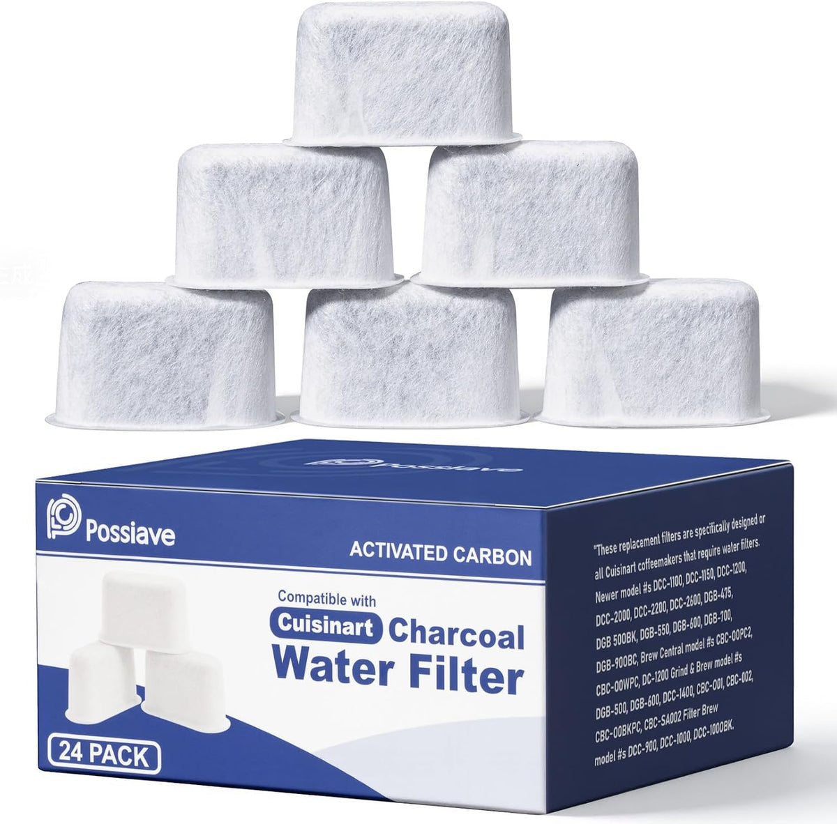 Possiave 12-Pack Water Filters for Cuisinart Coffee Maker