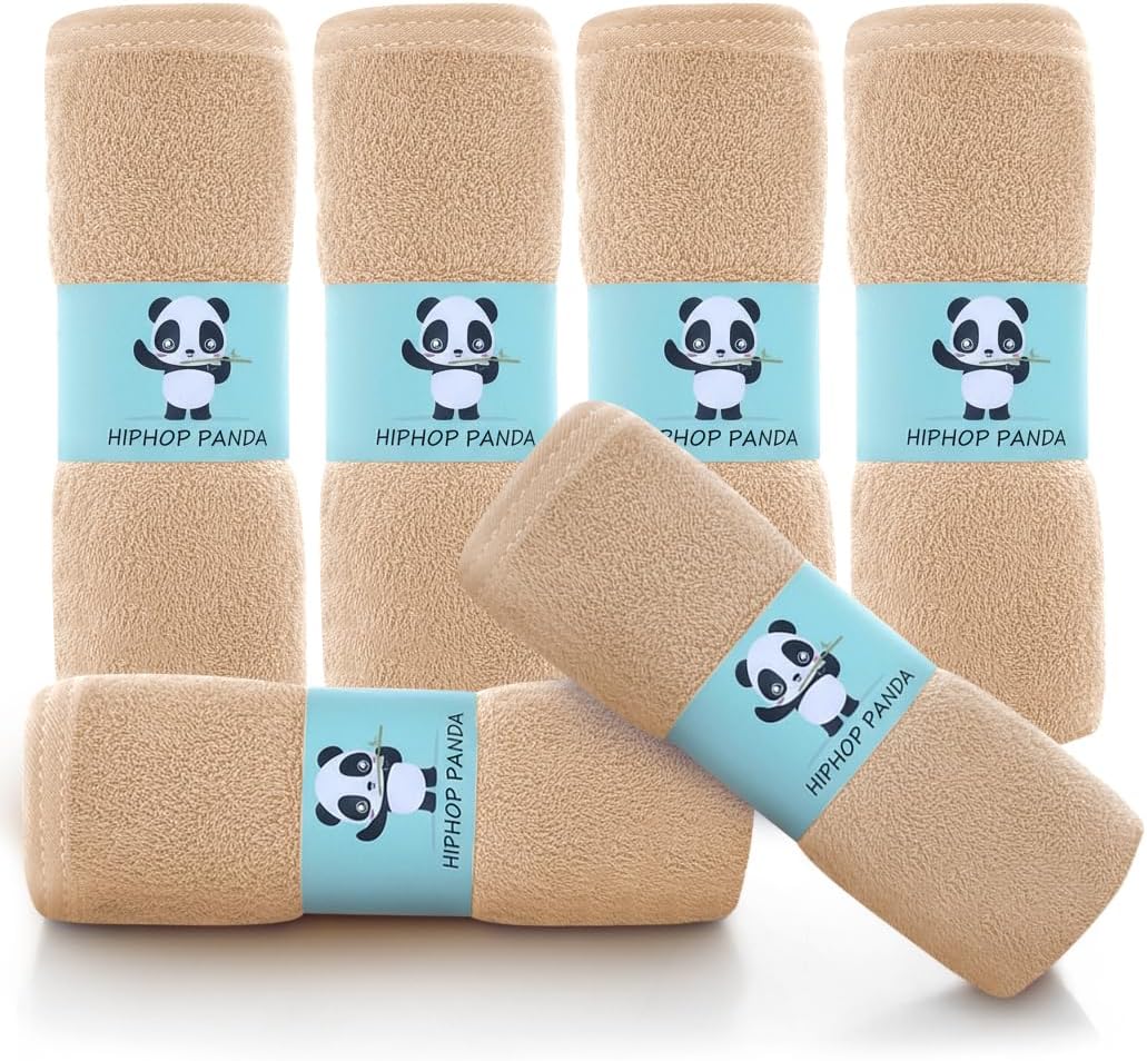 HIPHOP PANDA Ultra Soft Baby Washcloths, 2-Layer Absorbent Wash Cloths