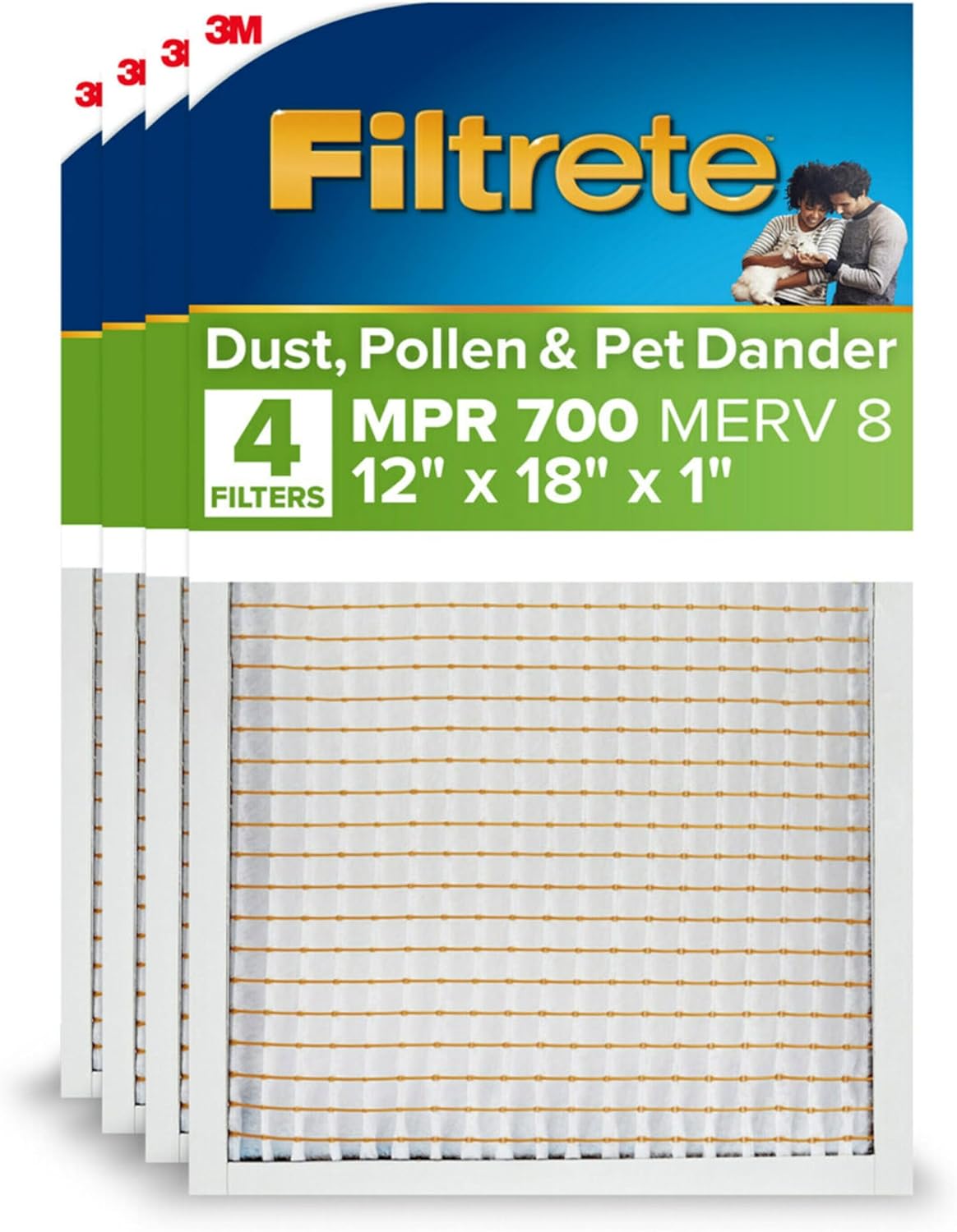 Filtrete 20x30x1 Air Filter, MERV 8, MPR 700, 4 HVAC Filters