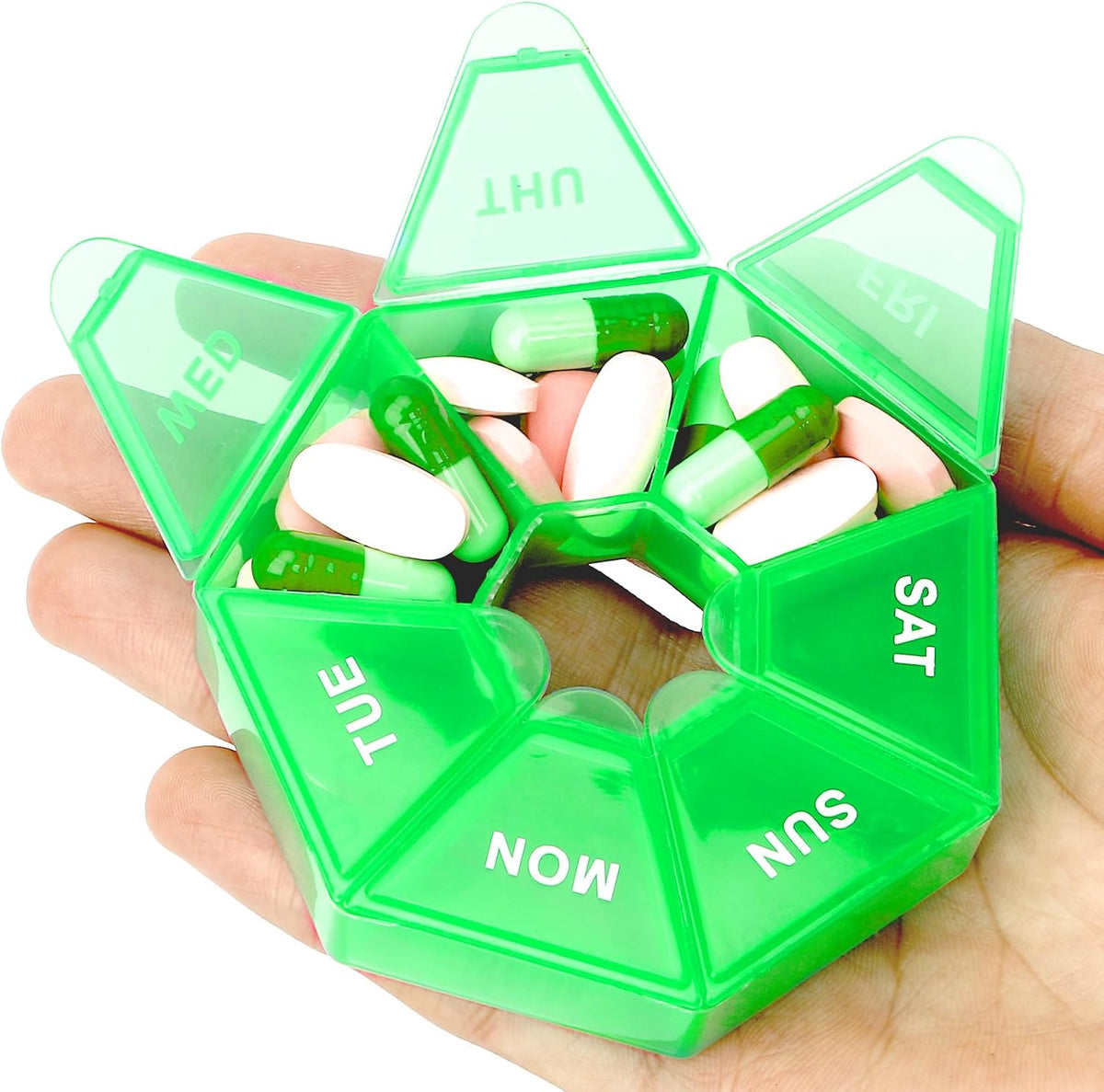 Pill Organizer, Pill Box, Small Pill Case, Medicine Pill Organizer 1 Time a Day, Weekly Pill Organizer, Pill Container, Pill Holder, Daily Pill Organizer Travel Pill Organizer 7 Day (Black)