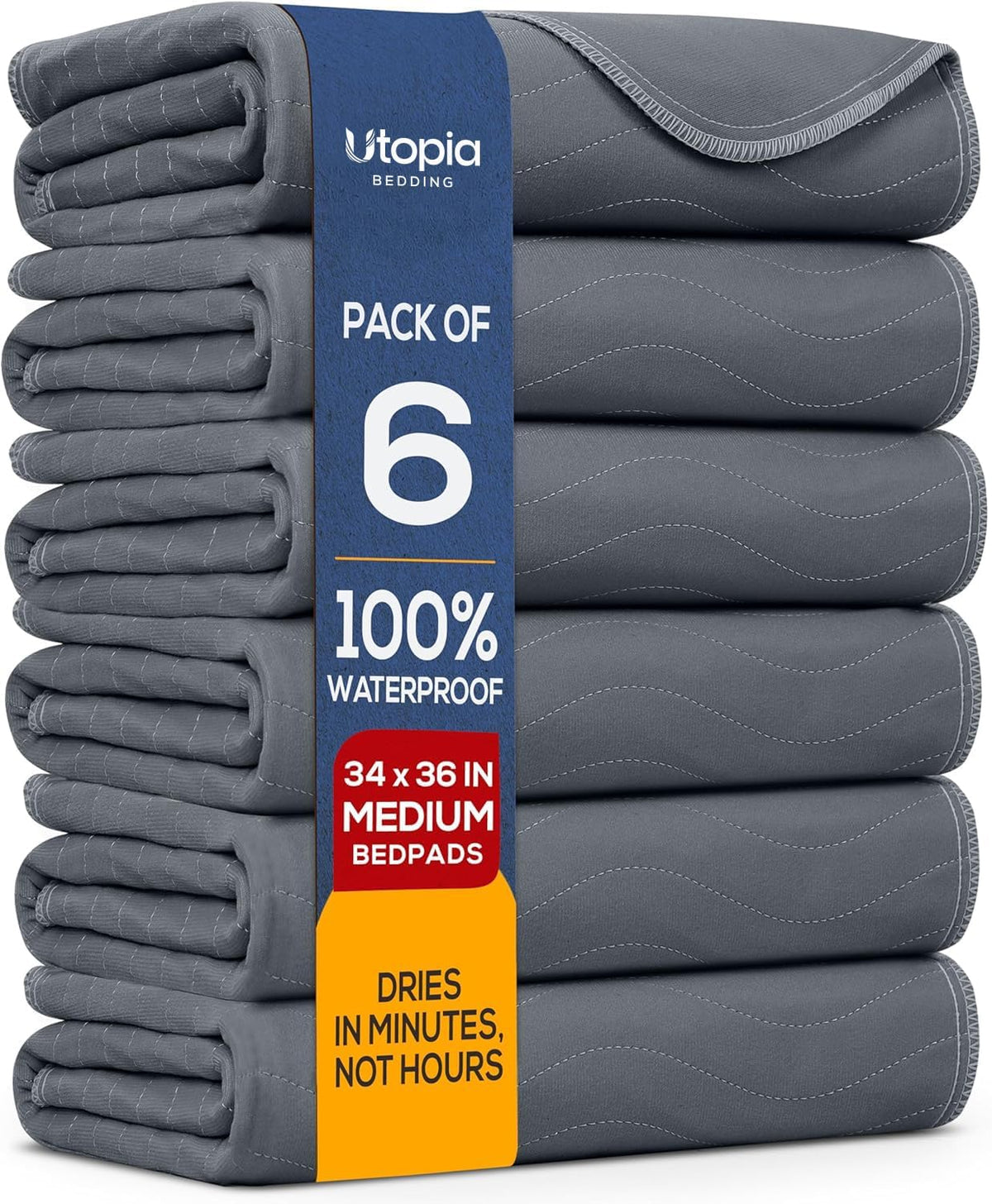 4 Pack Waterproof Reusable Heavy Absorbency Incontinence Bed Pads 34"x36"