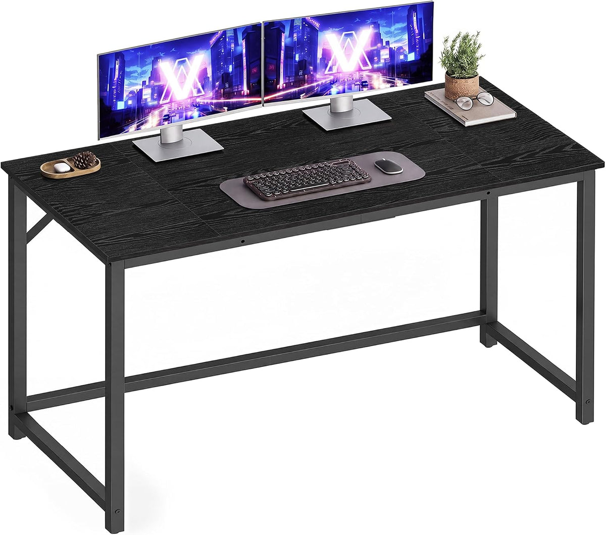 VASAGLE Computer Desk, Steel Frame Gaming Desk for Home Office, 55.1 Inch
