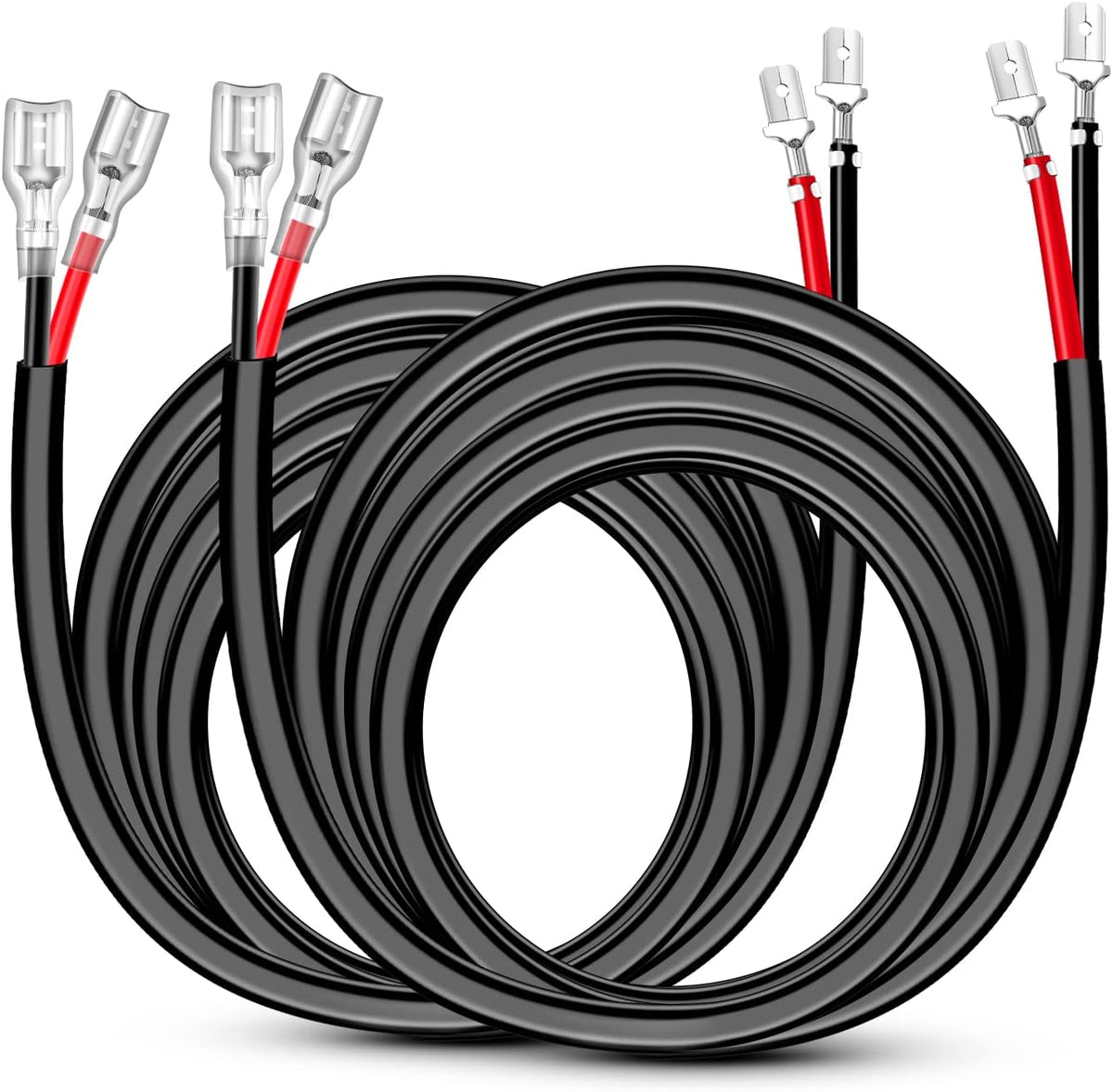 Nilight 2PCS 16 AWG 10 Feet Wiring Harness Extension Kit for LED Work Light Bar Led Pods Off Road Lights Driving Fog Light Boat Lighting, 2 Years Warranty,black