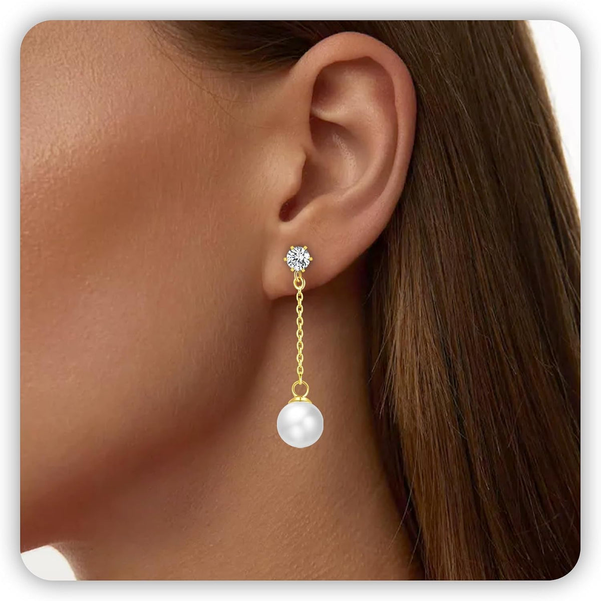 Trinckle Pearl Earrings for Women Drop Jewelry Bride Wedding Accessories