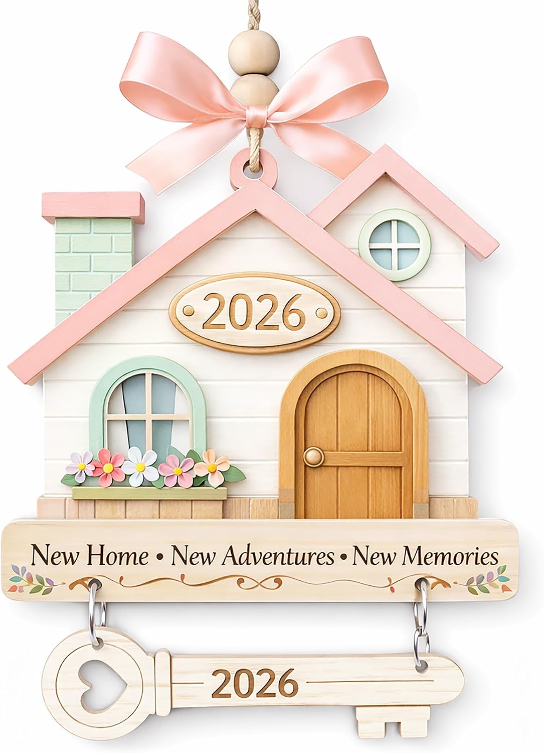 New Home Ornament 2026, New Home Gifts, Housewarming Presents, New House Gift, Welcome Home Gift, First Home Gifts, Home Sweet Home Decor, 4x4 inch (ONM Newhome Eco)