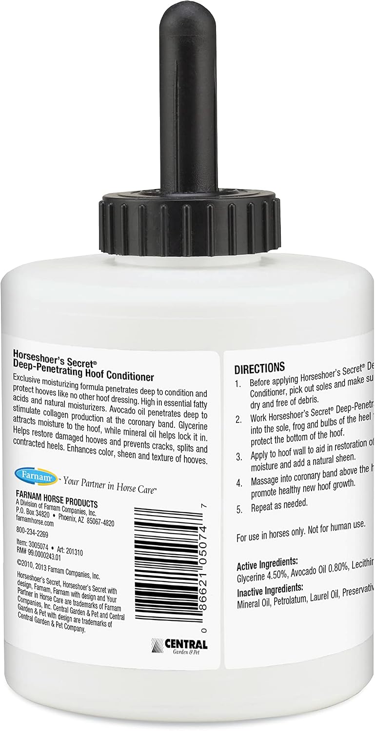 Farnam Horseshoer's Secret Deep-Penetrating Hoof Oil for Horses, 32 Oz