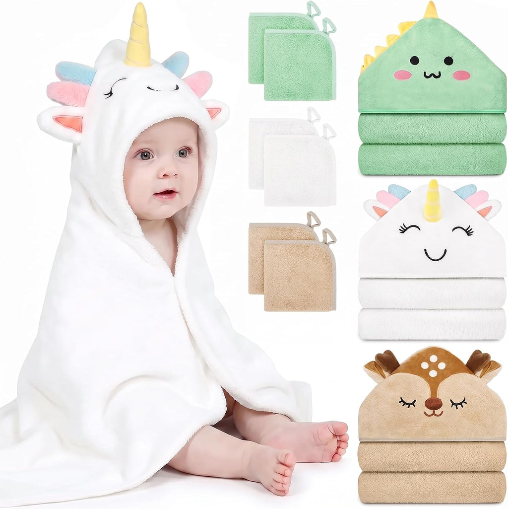 12 PCS Baby Bath Towels Set for Infants Toddlers Essentials