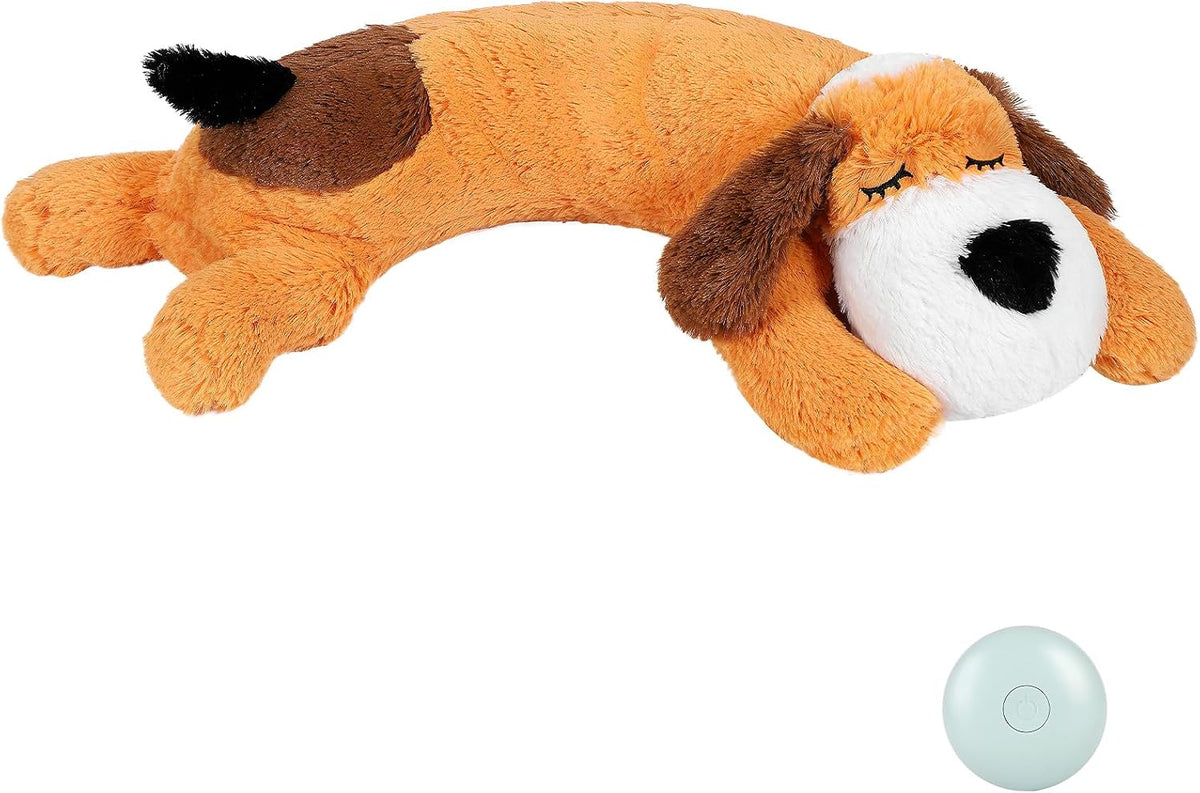 WEOK Heartbeat Puppy Toy, Comfort Cuddler Pillow, Dog Anxiety Relief Calming Aid,Heartbeat Stuffed Toy for Dogs,Puppy Heartbeat Toy Sleep Aid,Dog Heartbeat Toy for Pet