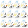FREELICHT 24 Pack Retrofit LED Recessed Lighting 6 Inch, 5CCT, White