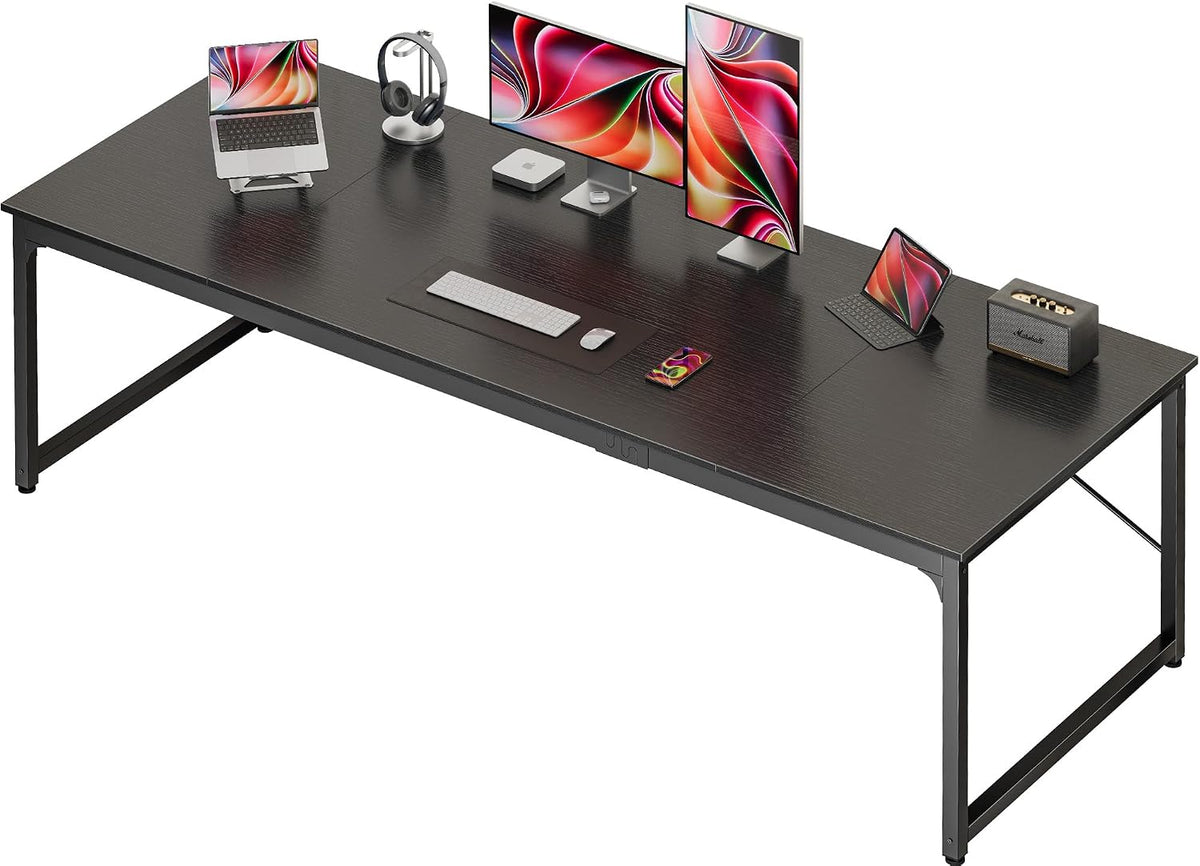 PRAISUN 47 X 24 Inch Computer Desk with Deeper Desktop, Gaming Office Writing Work Desk for Home Office, Study, Bedroom, Work from Home, Metal Frame, Rustic Brown