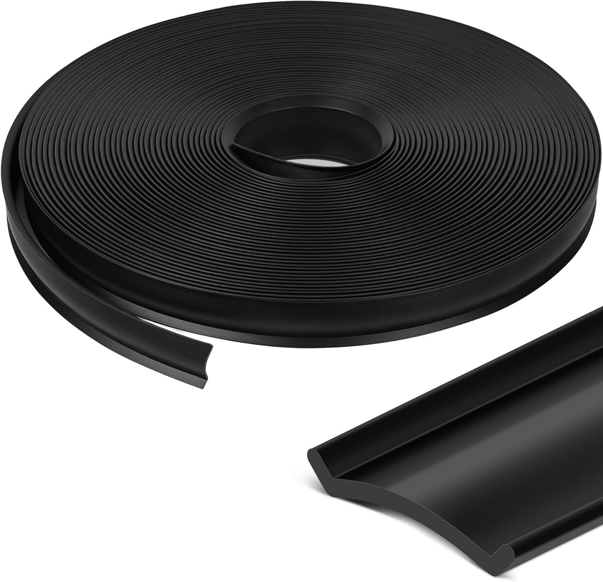 1" RV Trim Molding Insert, 100 FT Heavy Duty RV TPE Trim Molding Weather Stripping Exterior Replacement, Waterproof Screw Cover Corner for Camper Travel Trailer Boat Channel, Black