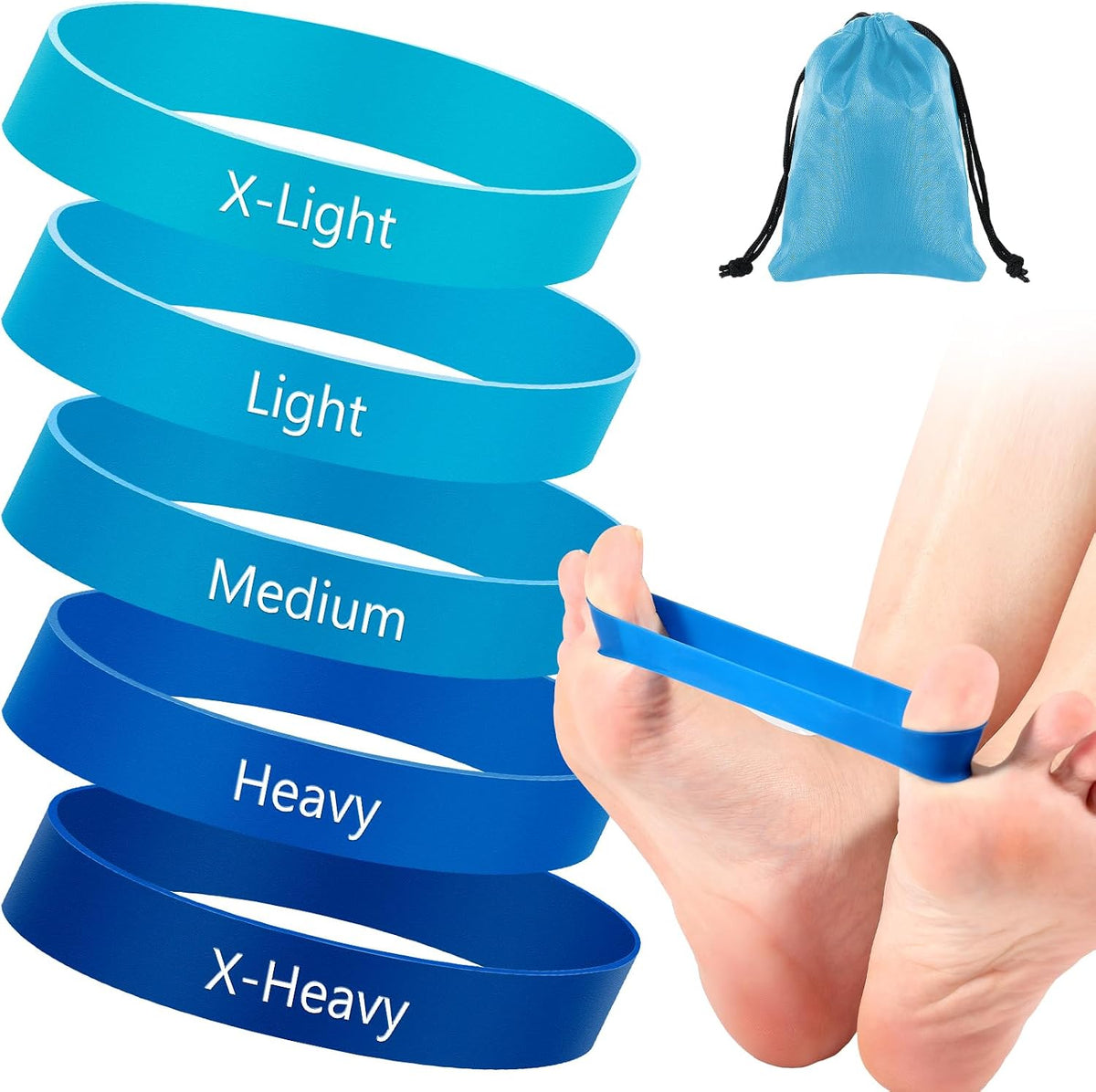 WinnerWhy 5 Pack Toe Exercise Bands Stretcher Separator Spacer,Multicolor