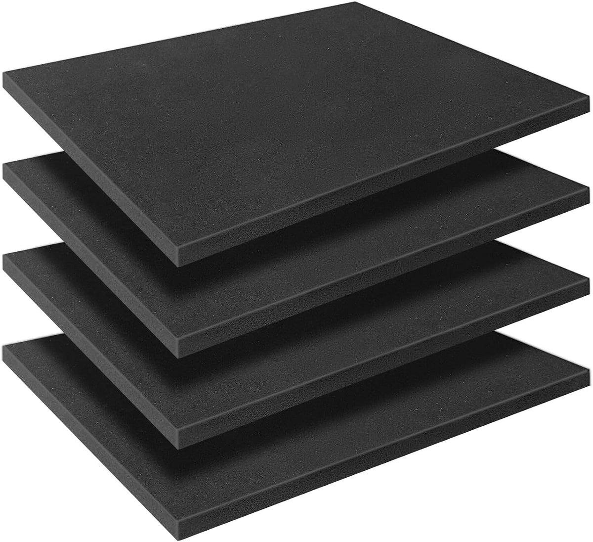 Black Polyurethane Foam Inserts for Cases, 2 Pcs 16 x 12 x 2 Inch, Cuttable Packing Padding for Tool Box, Camera, Crafts and Storage