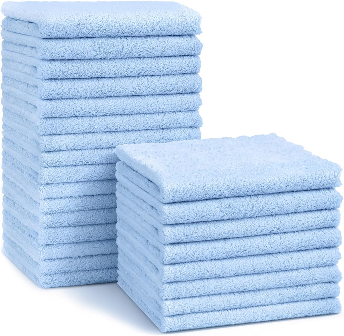 HOMEXCEL Baby Washcloths 24 Pack Microfiber Coral Fleece Soft Wash Cloths