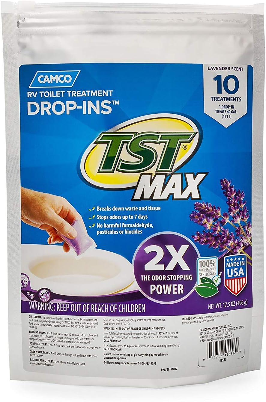 Camco TST MAX RV Toilet Treatment Drop-INs - Orange 30-pk - Made in the USA