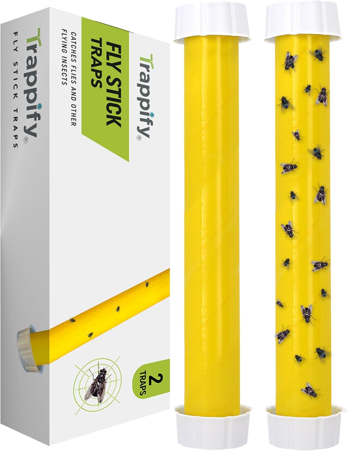 Trappify Hanging Fly Trap & Fruit Fly Traps for Indoors, Yellow, 2 Pack