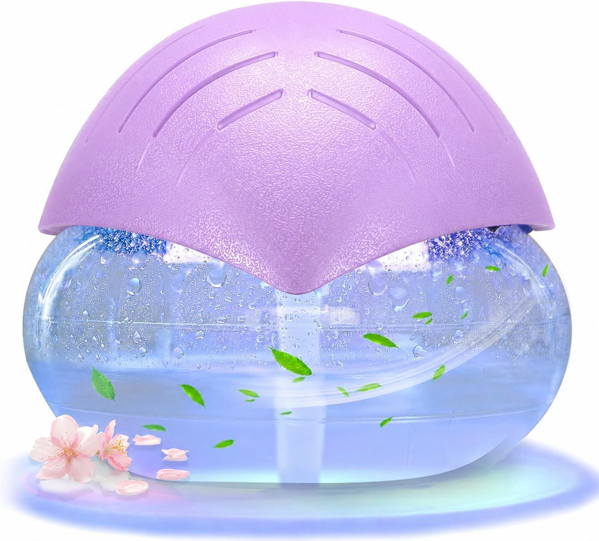 Air Freshener（Black） - for Home, Bedroom, Office and Warehouse - Essential Oil Aroma Diffuser with LED Color Night Light and Soothing Water Flow Sound - for Pets and Smokers.