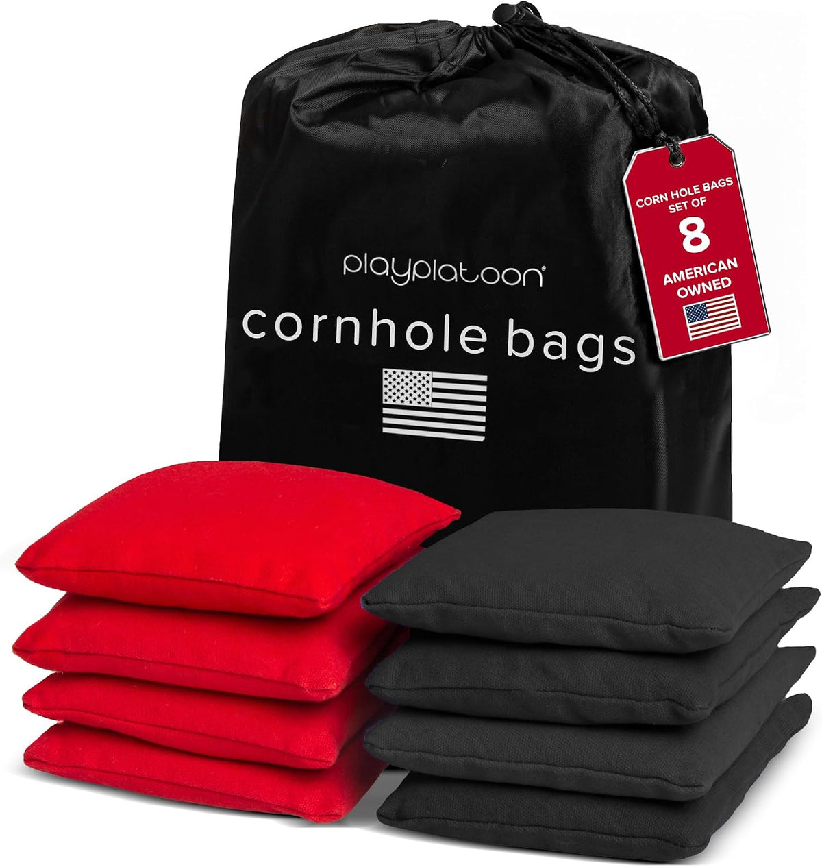 Play Platoon Cornhole Bags Set of 8 Regulation Size & Weight Duck Cloth