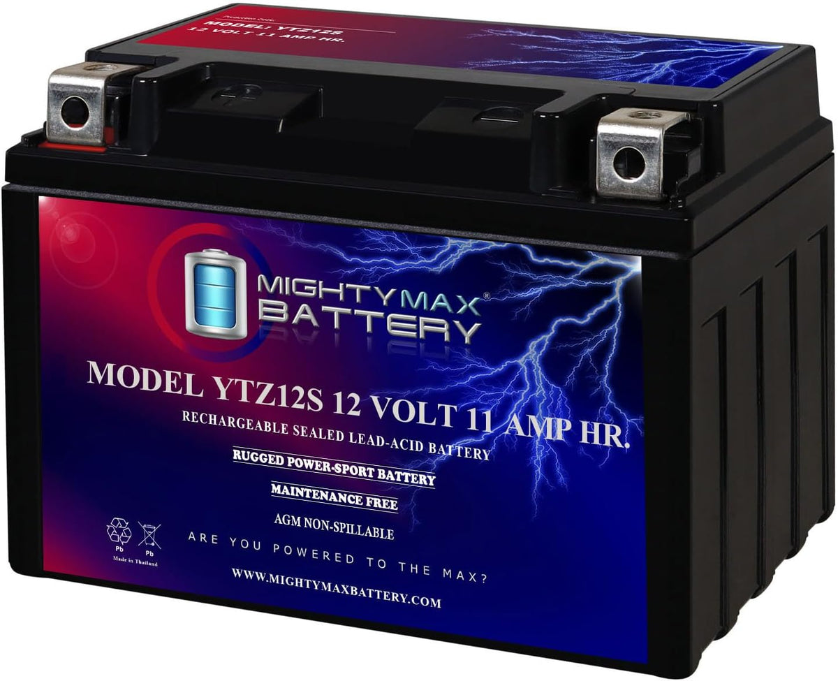 Mighty Max Battery YTZ14S -12 Volt 11.2 AH, 230 CCA, Rechargeable Maintenance Free SLA AGM Motorcycle Battery