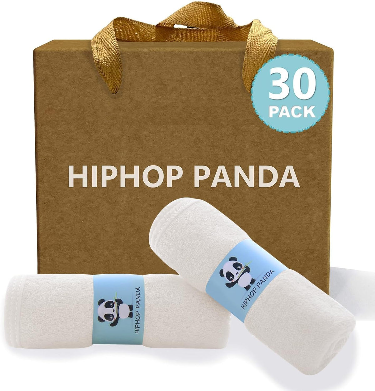 HIPHOP PANDA Ultra Soft Baby Washcloths, 2-Layer Absorbent Wash Cloths