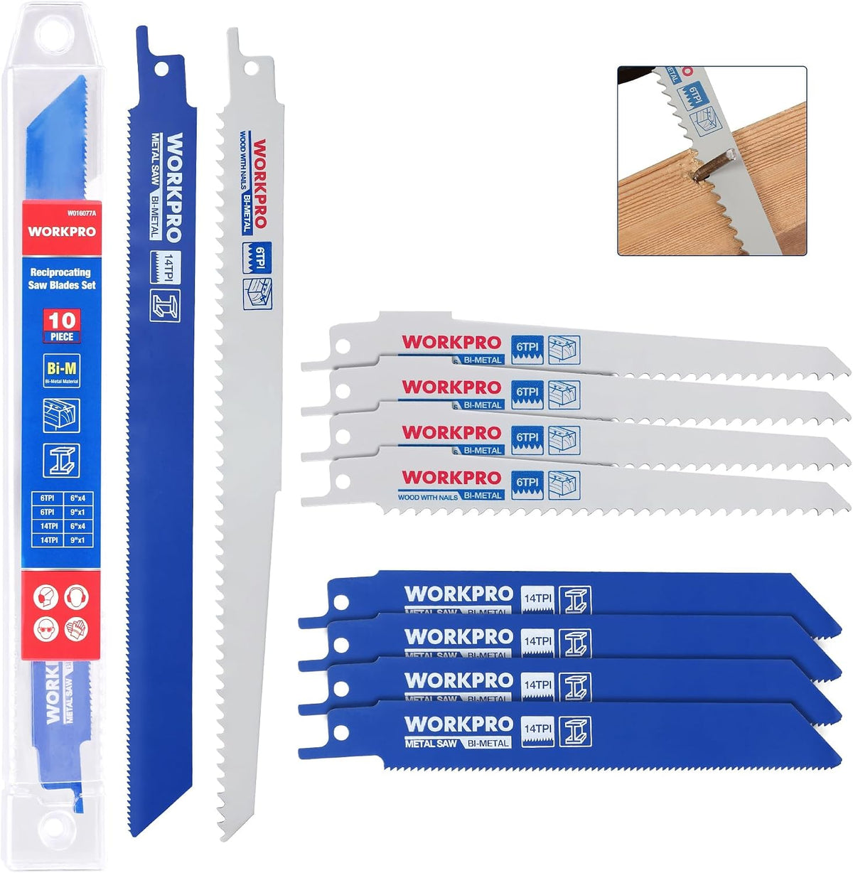 WORKPRO 32-Piece Reciprocating Saw Blade Set with Organizer Pouch