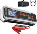 WOLFBOX 4000A Jump Starter,12V Car Battery Jumper Starter Portable with 65W Quick Charger,LED Display,88.8Wh Booster Jump Box Pack (10L Gas 10L Diesel Engine) with LED Light,Jumper Cables, MV24