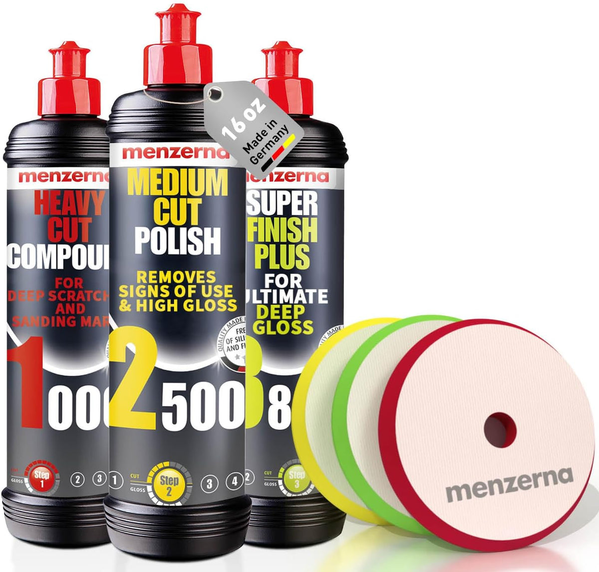 menzerna Polishing Set 8 oz I HCC1000, MCC2500 I 3800 I 3-Step System