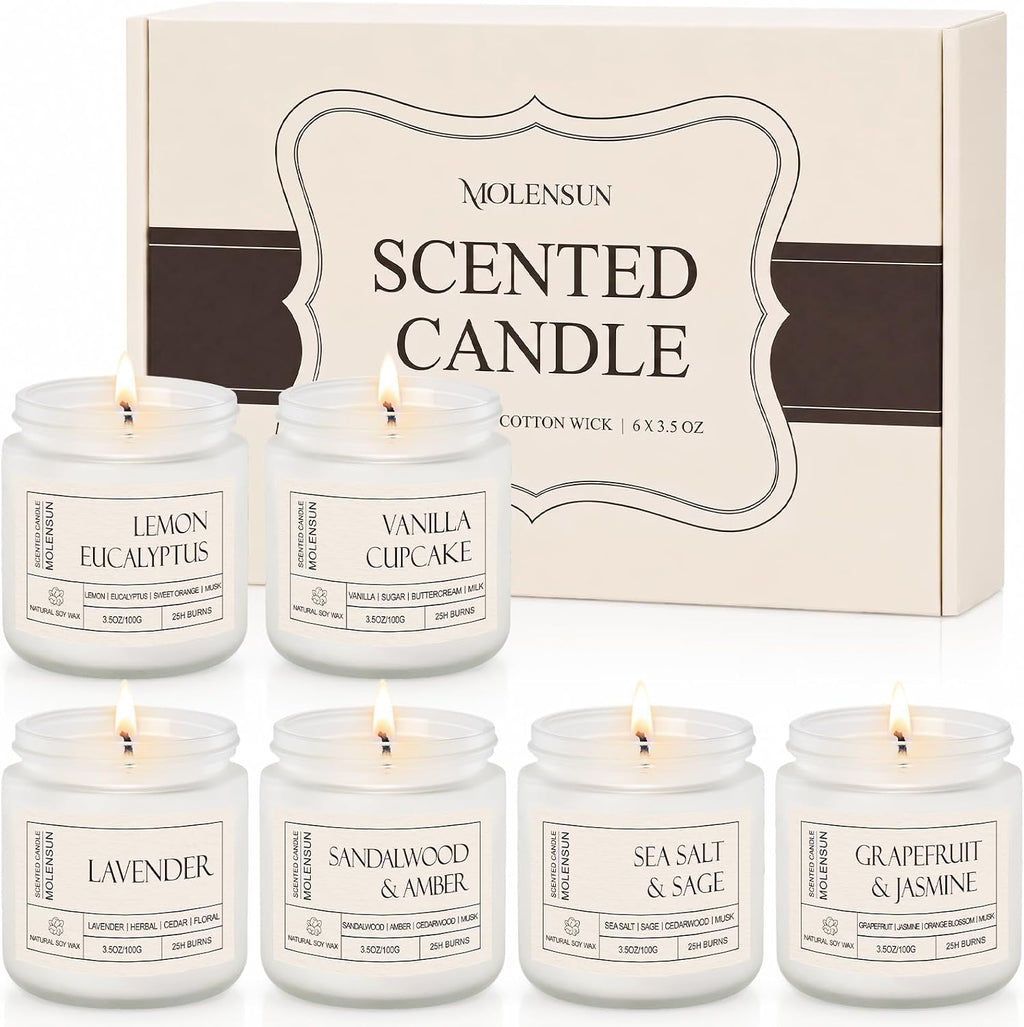 Molensun Vanilla Cupcake Scented Candle, Soy Wax 7 oz