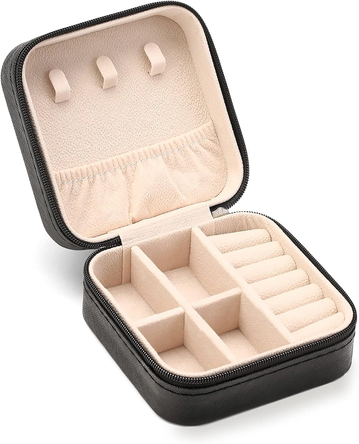 ZPROW Travel Jewelry Case, Mini Portable Jewelry Travel Boxes, Small Jewelry Organizer for Rings, Earrings, Pendants, Watches, Necklaces, Lipsticks Organizer Storage Holder Case (Pink)
