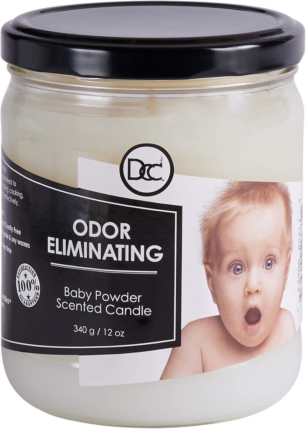 Vanilla Bean Odor Eliminating Highly Fragranced Candle - Eliminates 95% of Pet, Smoke, Food, and Other Smells Quickly - Up to 80 Hour Burn time - 12 Ounce Premium Soy Blend