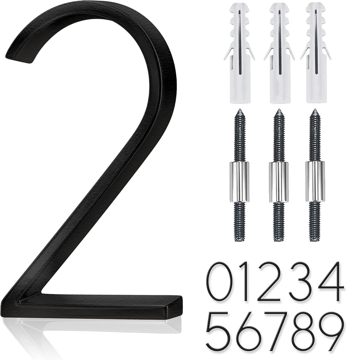 5" Stainless Steel Floating House Number, Metal Modern House Numbers (1)