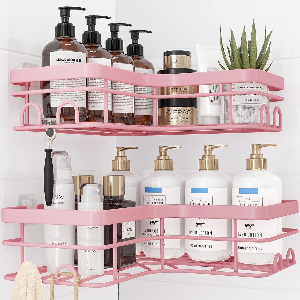 Sakugi Black Corner Shower Caddy Adhesive No Drilling Bathroom Shelves
