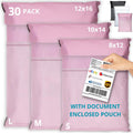 Shipping Bags (30 Pack) with Label Pouch - 8x12, 10x14 & 12x16 - Poly Mailers for Clothes, Self-Seal Plastic Mailing Envelopes - Tear & Water-Resistant Packaging Bags for Clothing, Not Padded