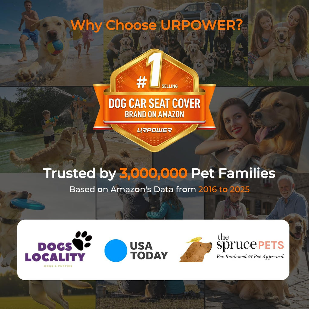 URPOWER Back Seat Extender for Dogs, Large Hard Bottom Dog Car Seat Cover