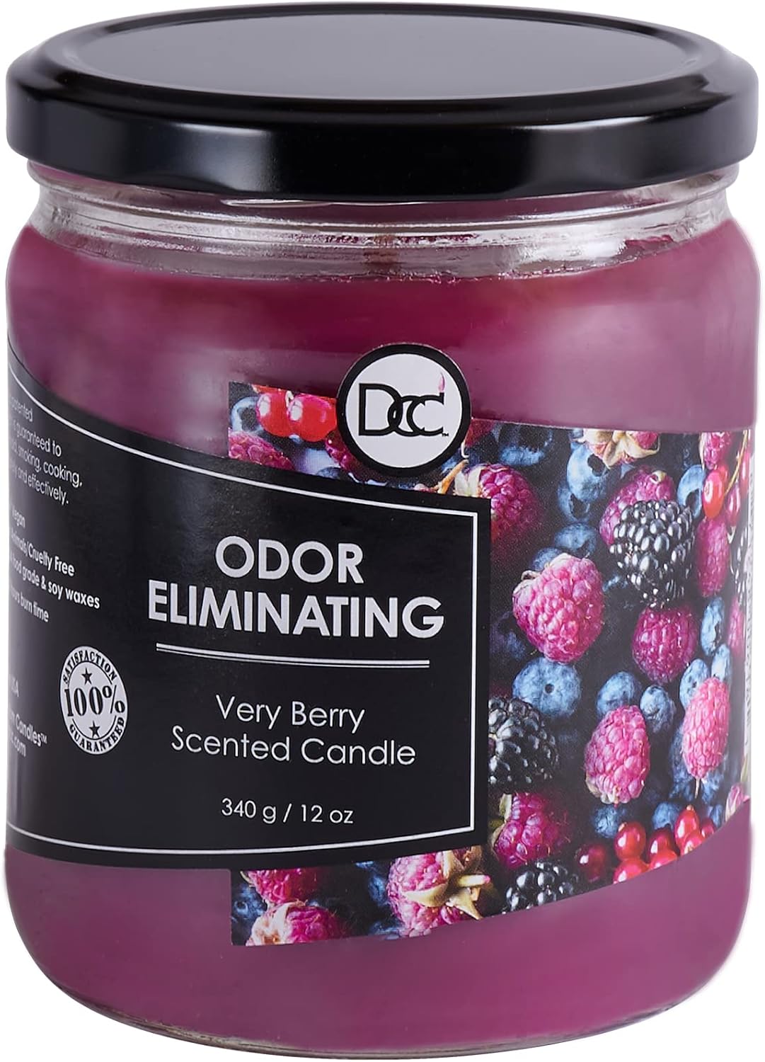 Vanilla Bean Odor Eliminating Highly Fragranced Candle - Eliminates 95% of Pet, Smoke, Food, and Other Smells Quickly - Up to 80 Hour Burn time - 12 Ounce Premium Soy Blend
