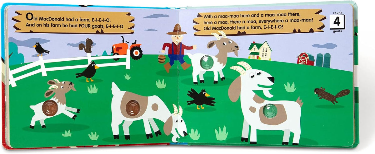 Melissa & Doug Poke-a-Dot! Old MacDonald’s Farm, Interactive Children's Board Book with Buttons to Pop, Educational Sensory Toy for Toddlers & Preschoolers Ages 3+ - FSC Certified