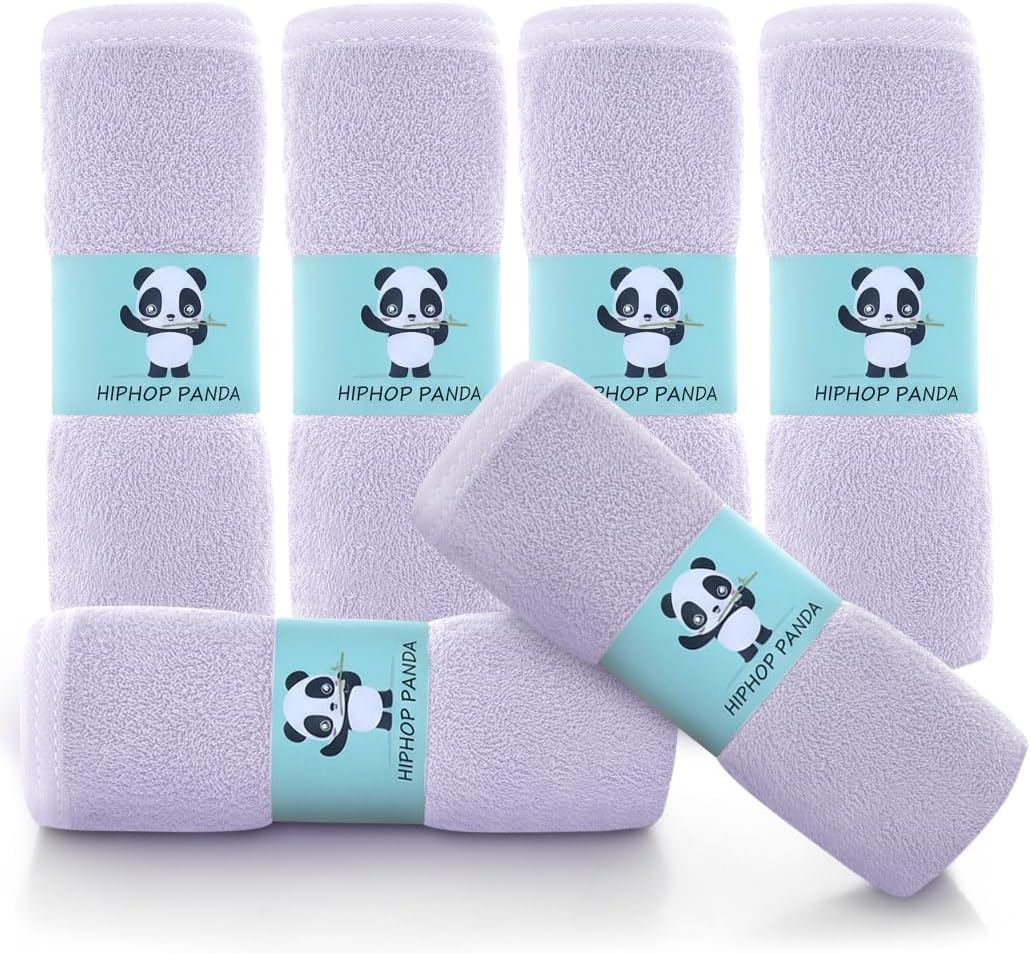 HIPHOP PANDA Ultra Soft Baby Washcloths, 2-Layer Absorbent Wash Cloths