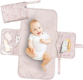 Tiny Twinkle Portable Diaper Changing Pad | Waterproof, Wipeable & Compact Baby Changing Pad for Travel | Smart Wipes Pocket & Organized Storage| Newborn Shower Gift (Sage Checkers)