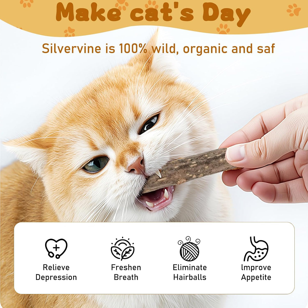 WoLover 12 PCS Silvervine Sticks for Cat, Natural Matatabi Chew Toys