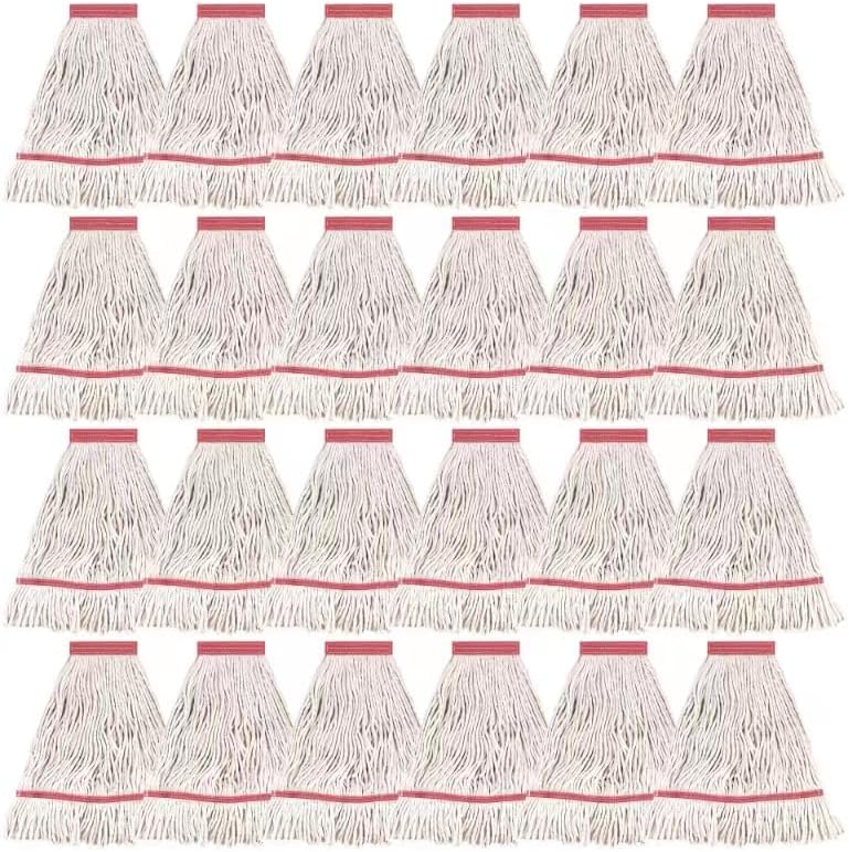 Matthew Cleaning Heavy Duty Mop Head Commercial Replacement for General and Floor Cleaning , Wet Industrial Blue Cotton Looped End String Head Refill (Pack of 3) Blue
