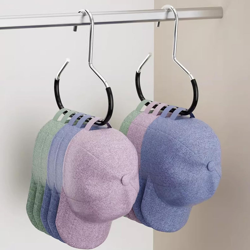 2 Pack Hat Organizer for Baseball Caps, Stainless Steel Holder for Scarves & Handbags, Space Saving Closet Hangers