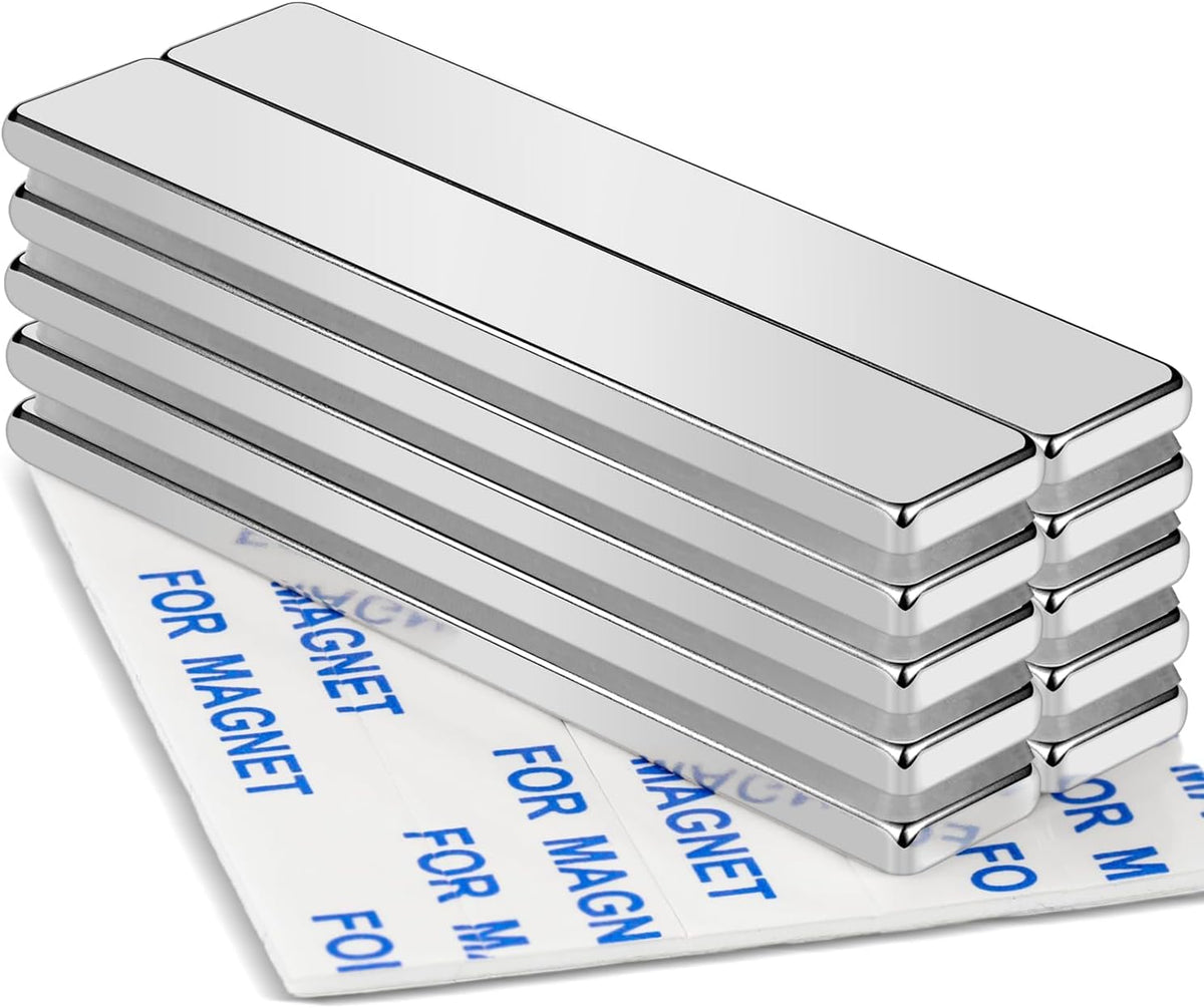 MIKEDE Strong Neodymium Magnets with Adhensive Backing 60x10x3 mm, 5 Pcs