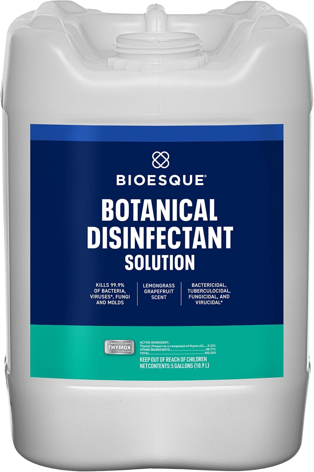 Bioesque Botanical Disinfectant Solution, Heavy Duty Broad-Spectrum Disinfectant, Kills 99.9% of Bacteria, Viruses*, Fungi, & Molds, 32 Fluid Ounce (Pack of 1)