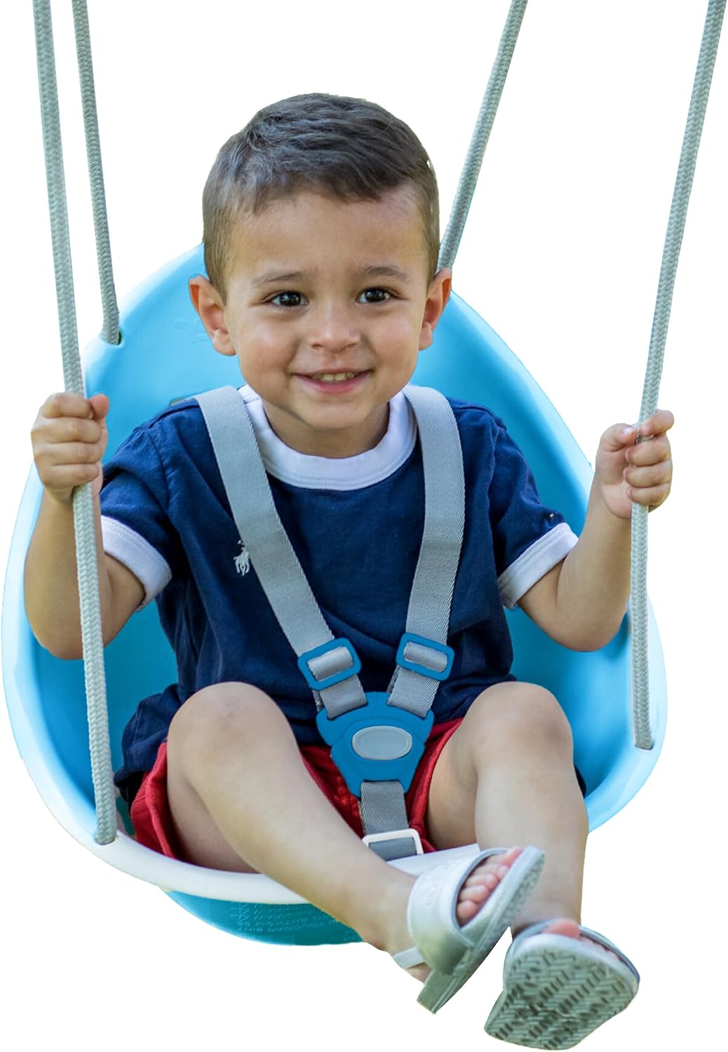 Swurfer Coconut Toddler Swing – Comfy Baby Swing Outdoor, 3- Point Adjustable Safety Harness, Secure, Safe Quick Click Locking System, Blister-Free Rope, Easy Installation, Ages 6-36 Months