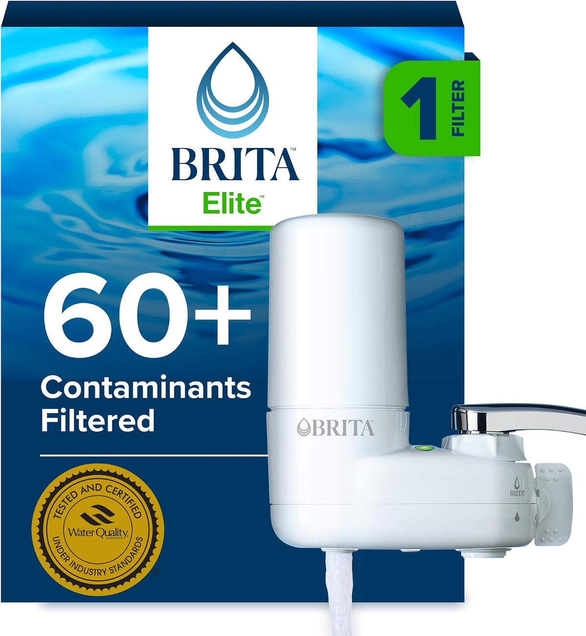 Brita Faucet Mount Water Filter System, Includes 1 Filter, White