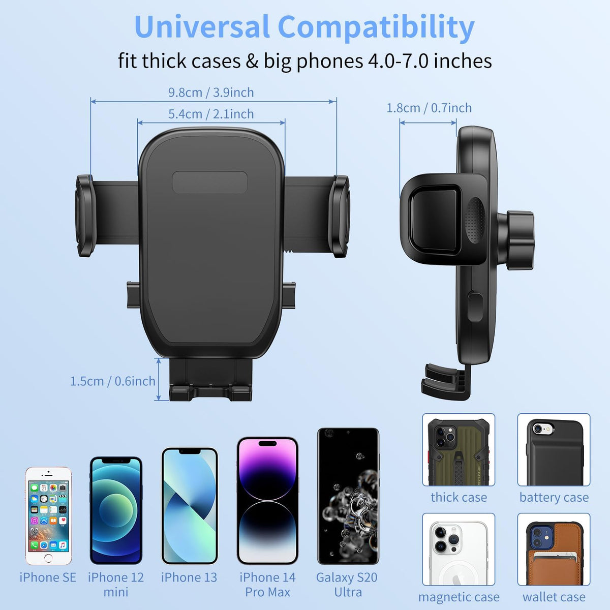 Cup Phone Holder for Car, [Upgraded Version]Universal Car Cell Phone Holder