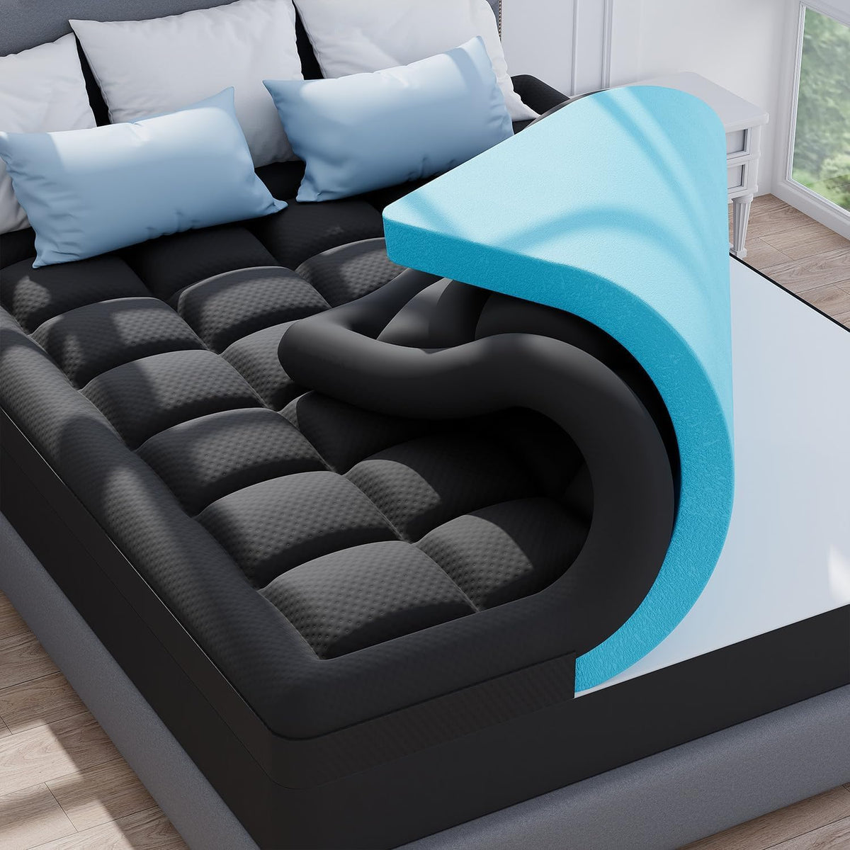 ELEMUSE Twin XL College Dorm Essentials 3 Inch Memory Foam Mattress Topper