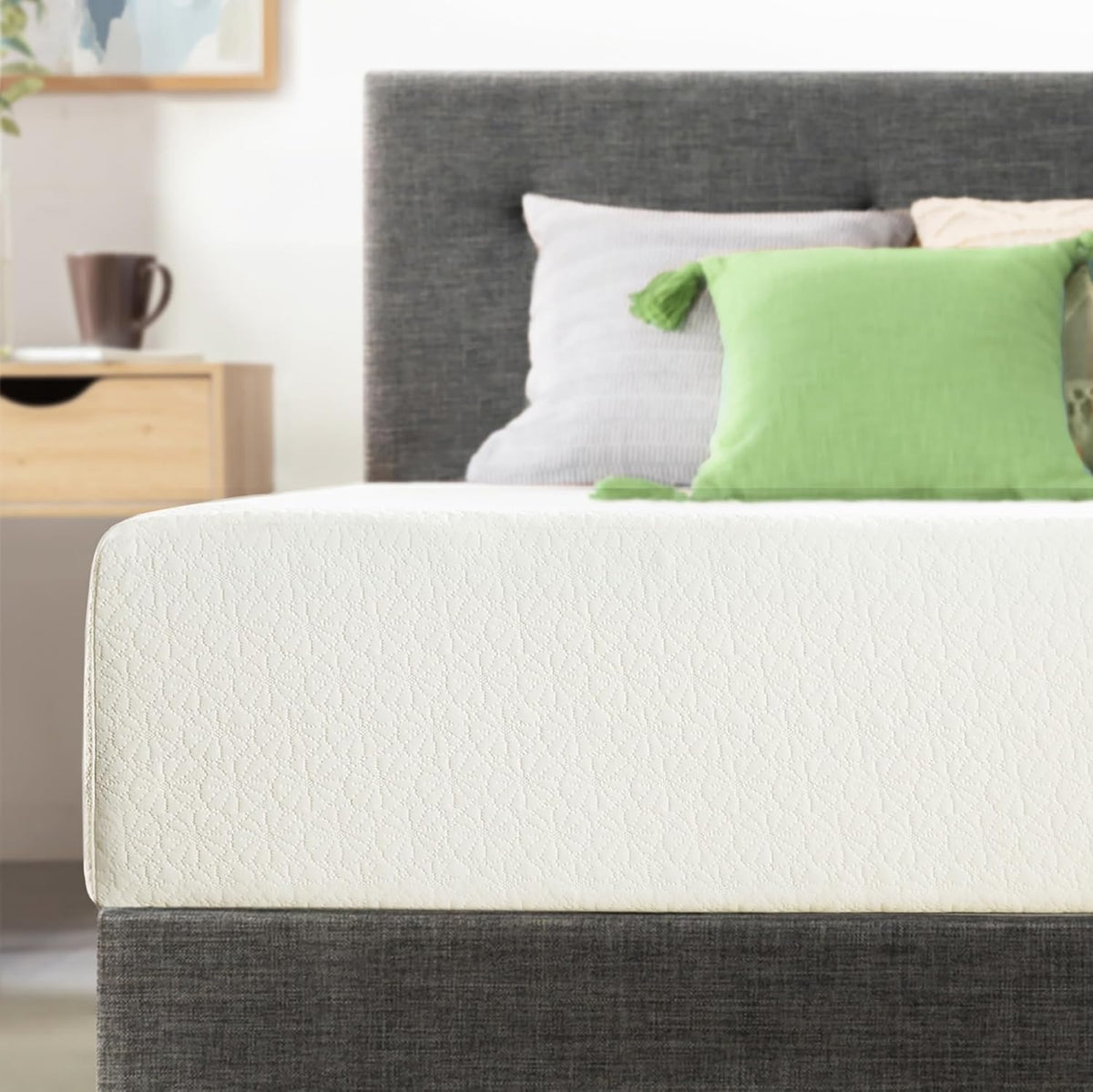Best Price Mattress 6 inch Twin Mattress Bed-In-A-Box, Green Tea Memory Foam, White