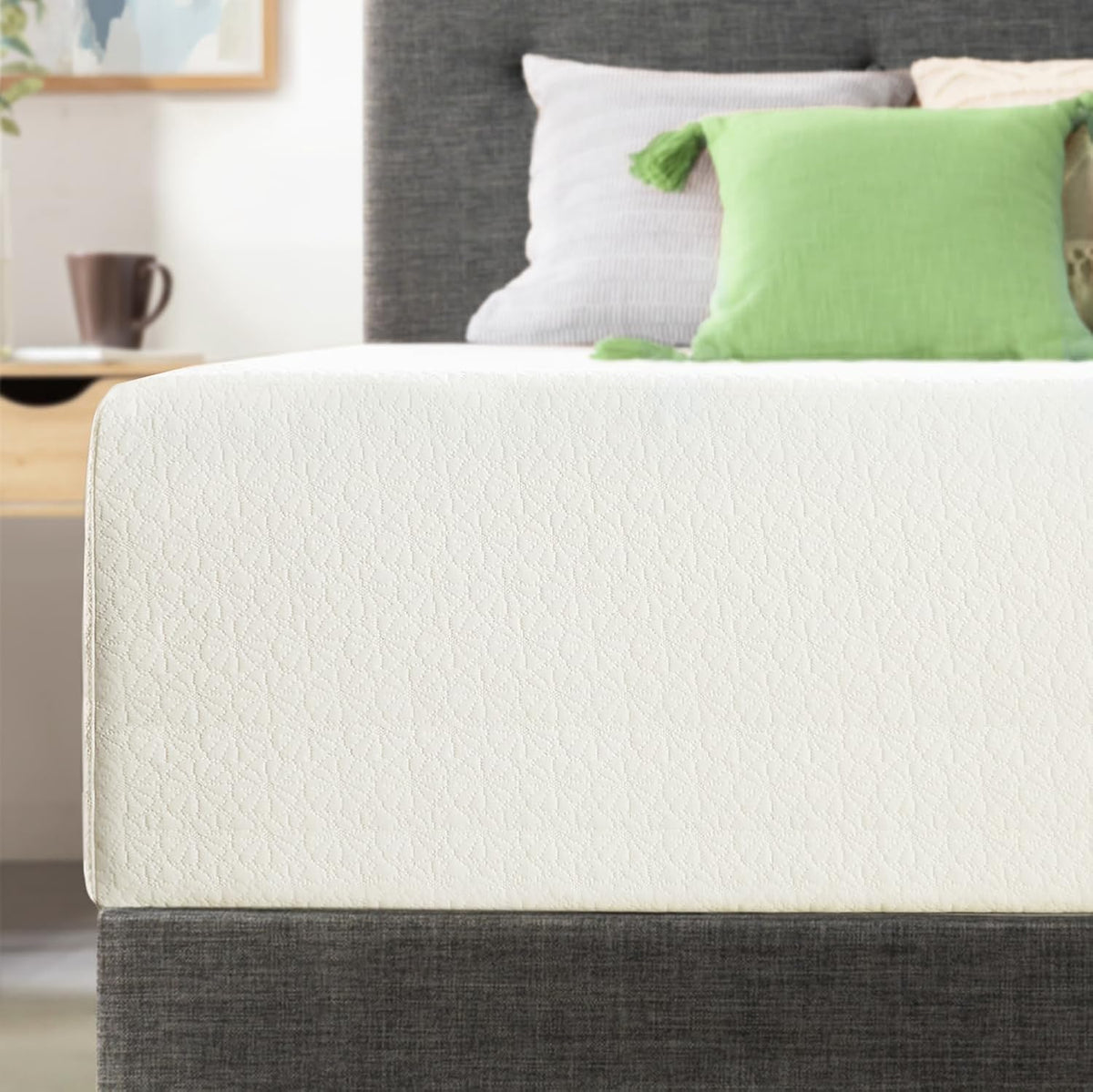 Best Price Mattress 6 inch Twin Mattress Bed-In-A-Box, Green Tea Memory Foam, White